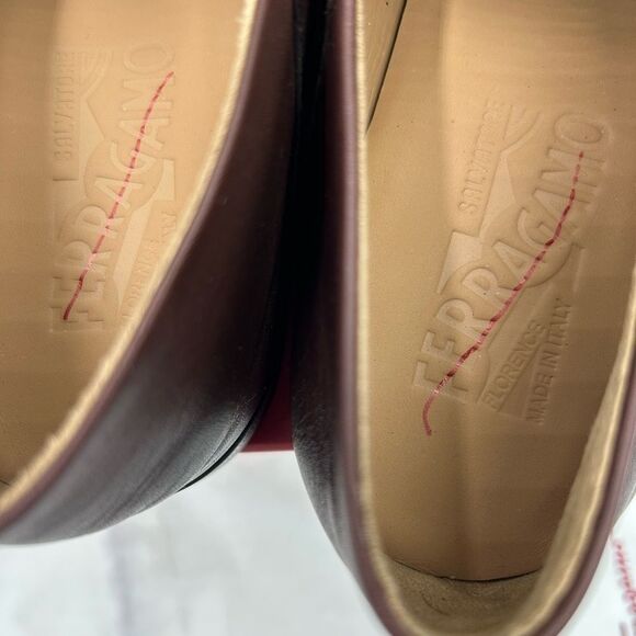 Men’s Salvatore, Ferragamo Gancini calf leather loafers size 8.5 EE made Italy - Picture 8 of 11